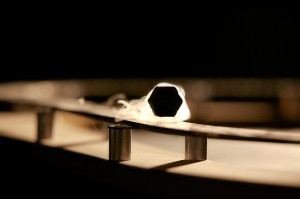 Levitating superconductor.