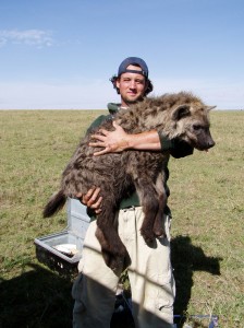 Kevin Theis and hyena.