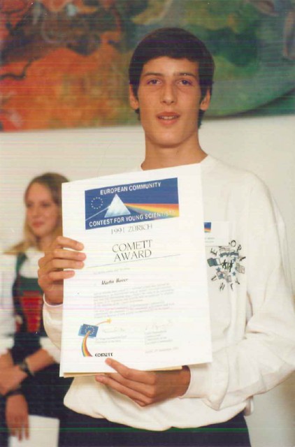 At 15, Hairer won a top prize at the 1991 European Community (now Union) Contest for Young Scientists in Zurich, Switzerland, with a computer interface for building electronic circuits.