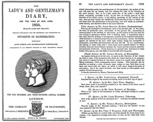 Thomas Kirkman’s popular math puzzle was first published in the 1850 edition of the Lady’s and Gentleman’s Diary.