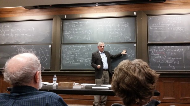 László Babai announcing his graph isomorphism algorithm at the University of Chicago on November 10.