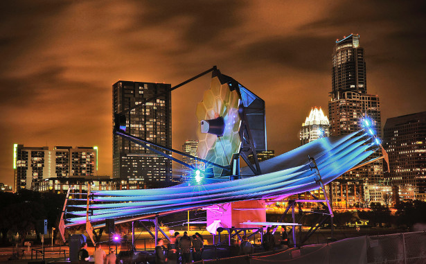 A full-scale model of the tennis court-size James Webb Space Telescope on display in Austin, Tex., in 2013.