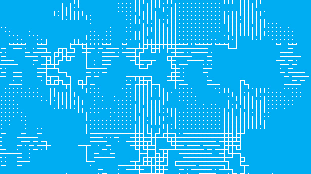 A random walk, generated with Processing.