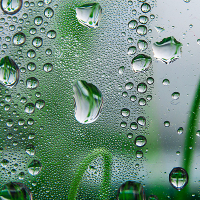 Photo of raindrops on a window by Philip Kraaijenbrink
