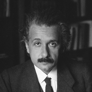 Photograph of Albert Einstein in his office at the University of Berlin, published in the USA in 1920.