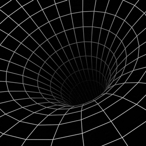 Animation of a black hole rotating.