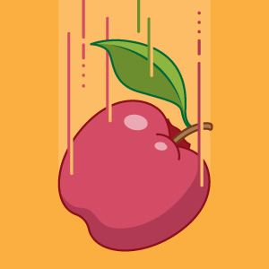 A falling apple.