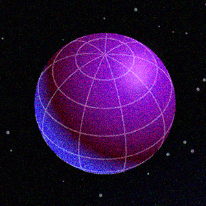 Spheres representing black holes, with small ones on top, large ones on the bottom, and one midsize example in the middle.
