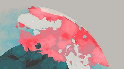 A 3D model showing red plumes in the mantle.