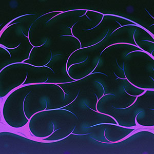 Illustration of tangled branches that can also look like the folds in a brain.