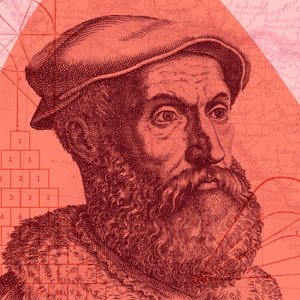A graphed cubic equation separates 16th-century scientists Niccolò Fontana Tartaglia, and Gerolamo Cardano