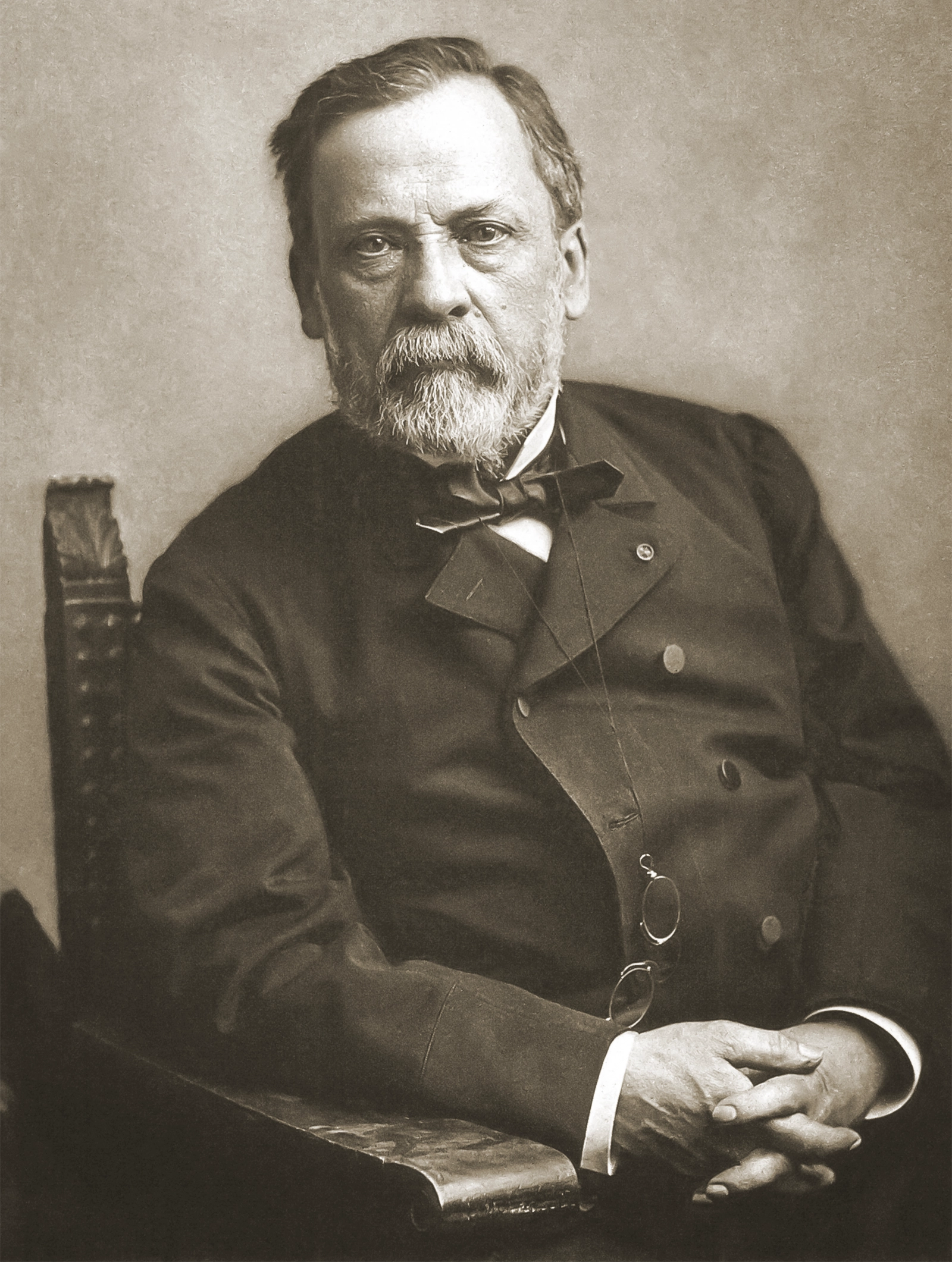 Black-and-white portrait of Louis Pasteur