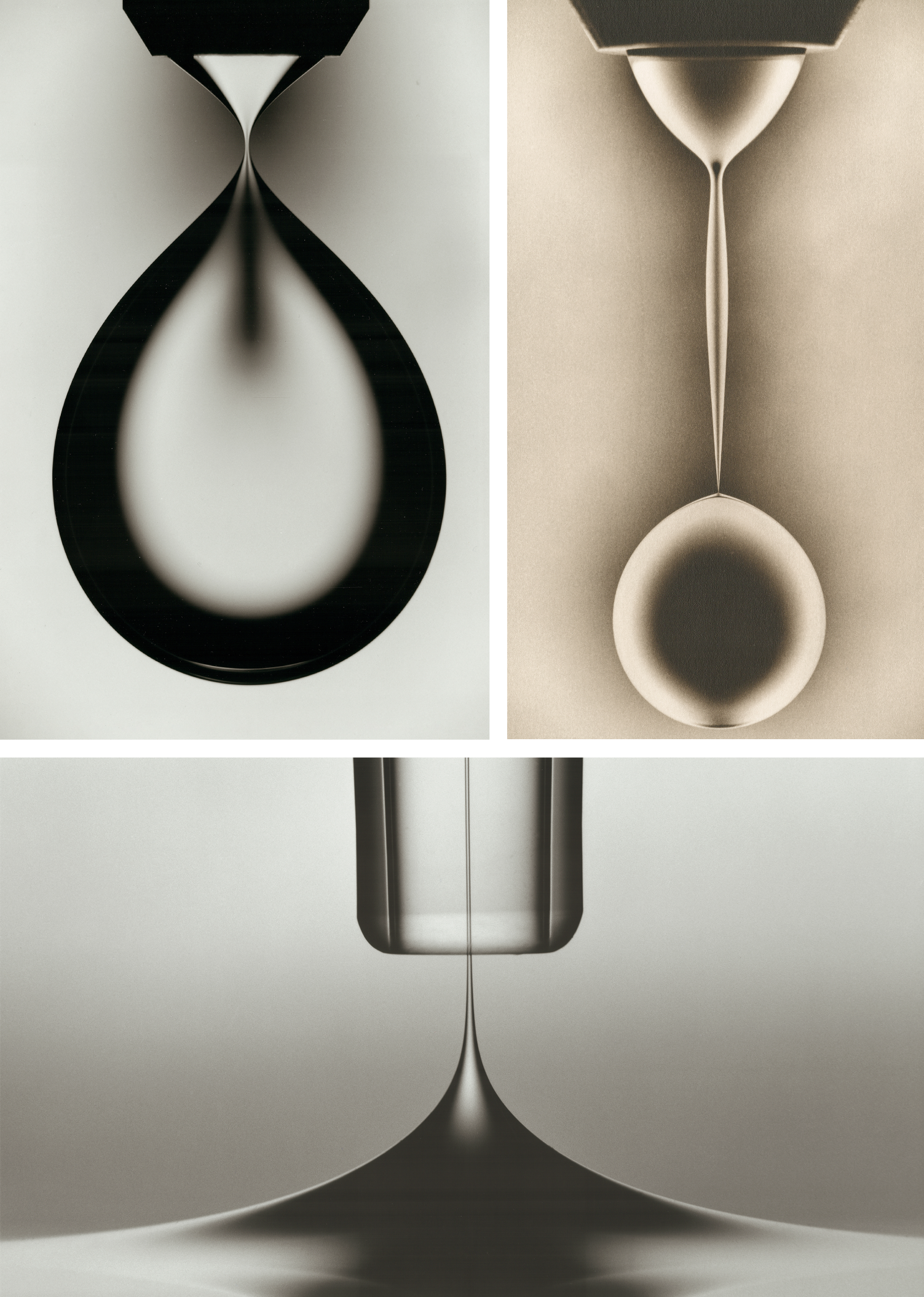 Drops form vanishingly thin necks as they break free.