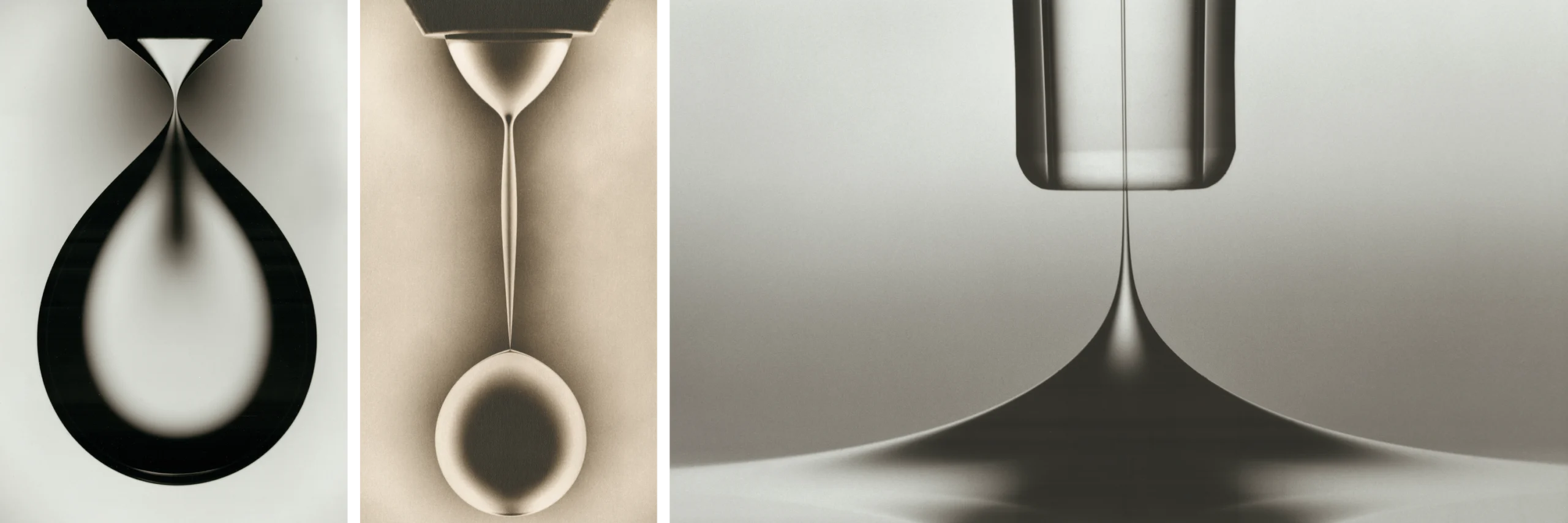 Drops form vanishingly thin necks as they break free.