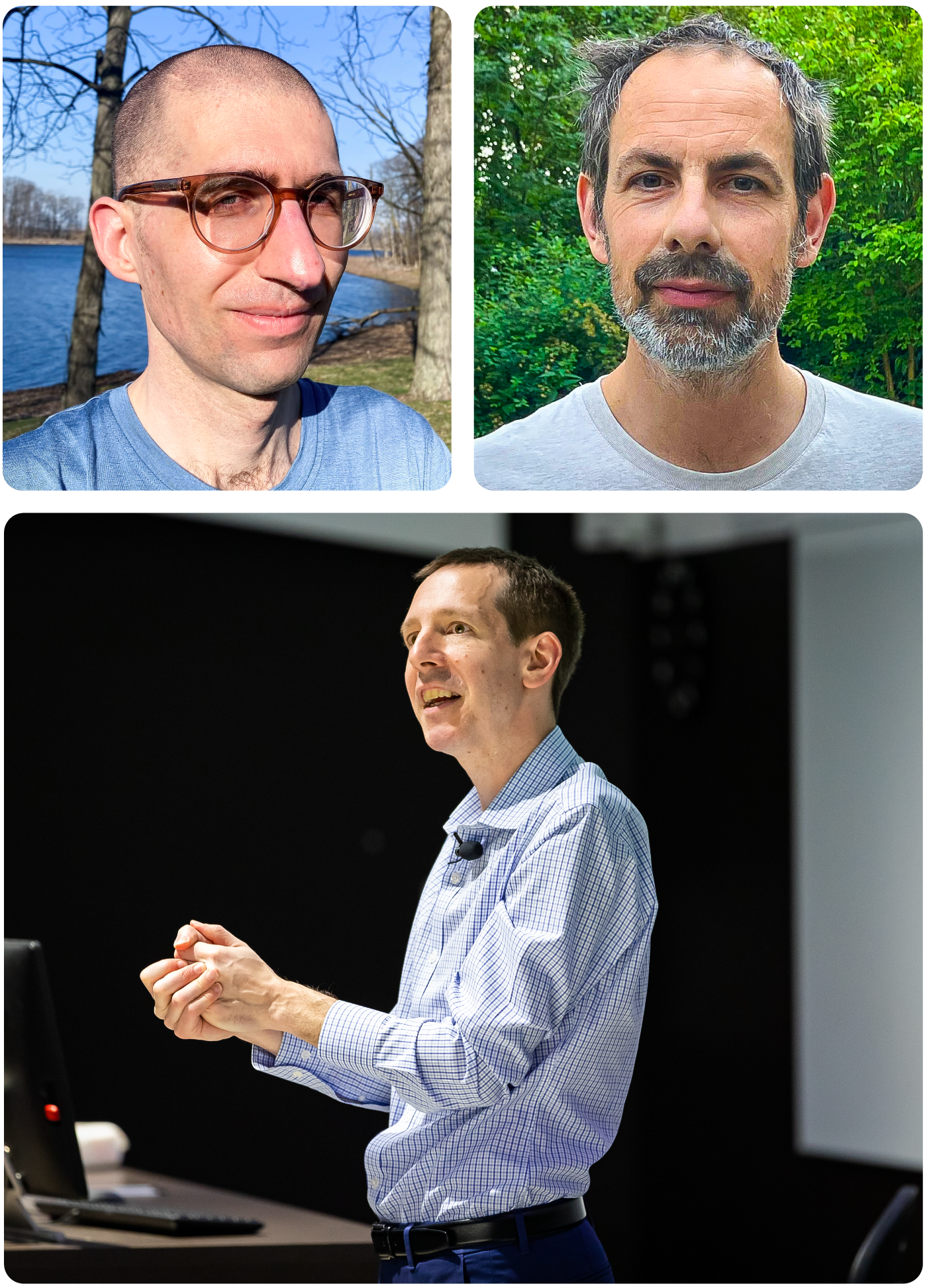 Photos of three different men.