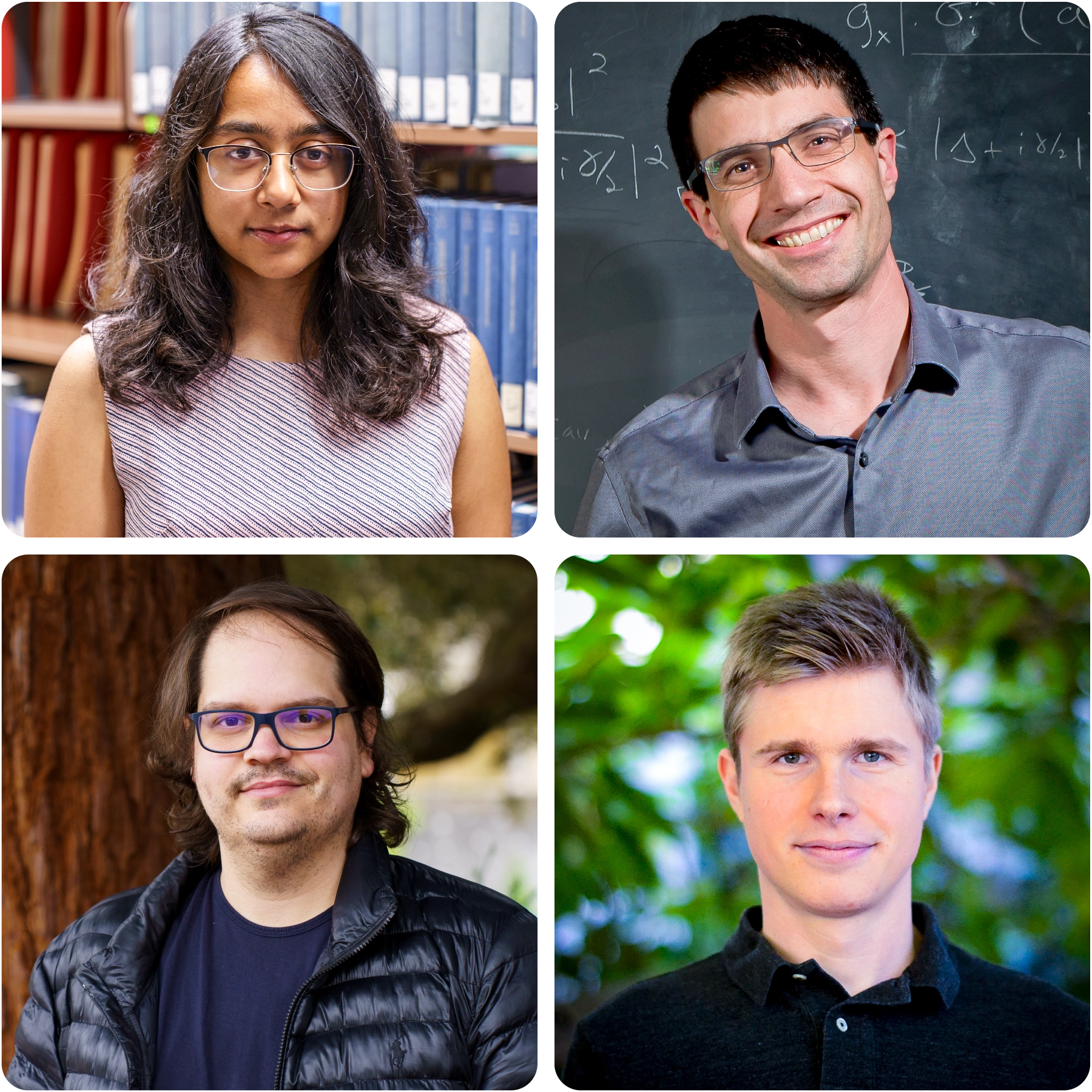 Collage of portraits of four scientists.
