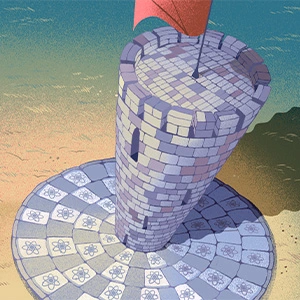 An illustration of two towers.