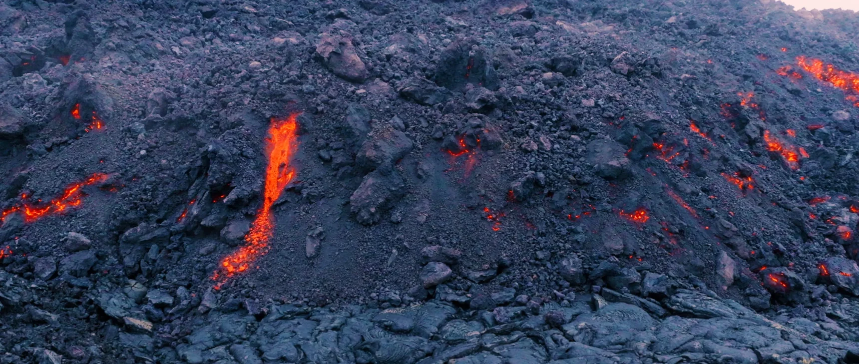A video of lava flowing slowly.
