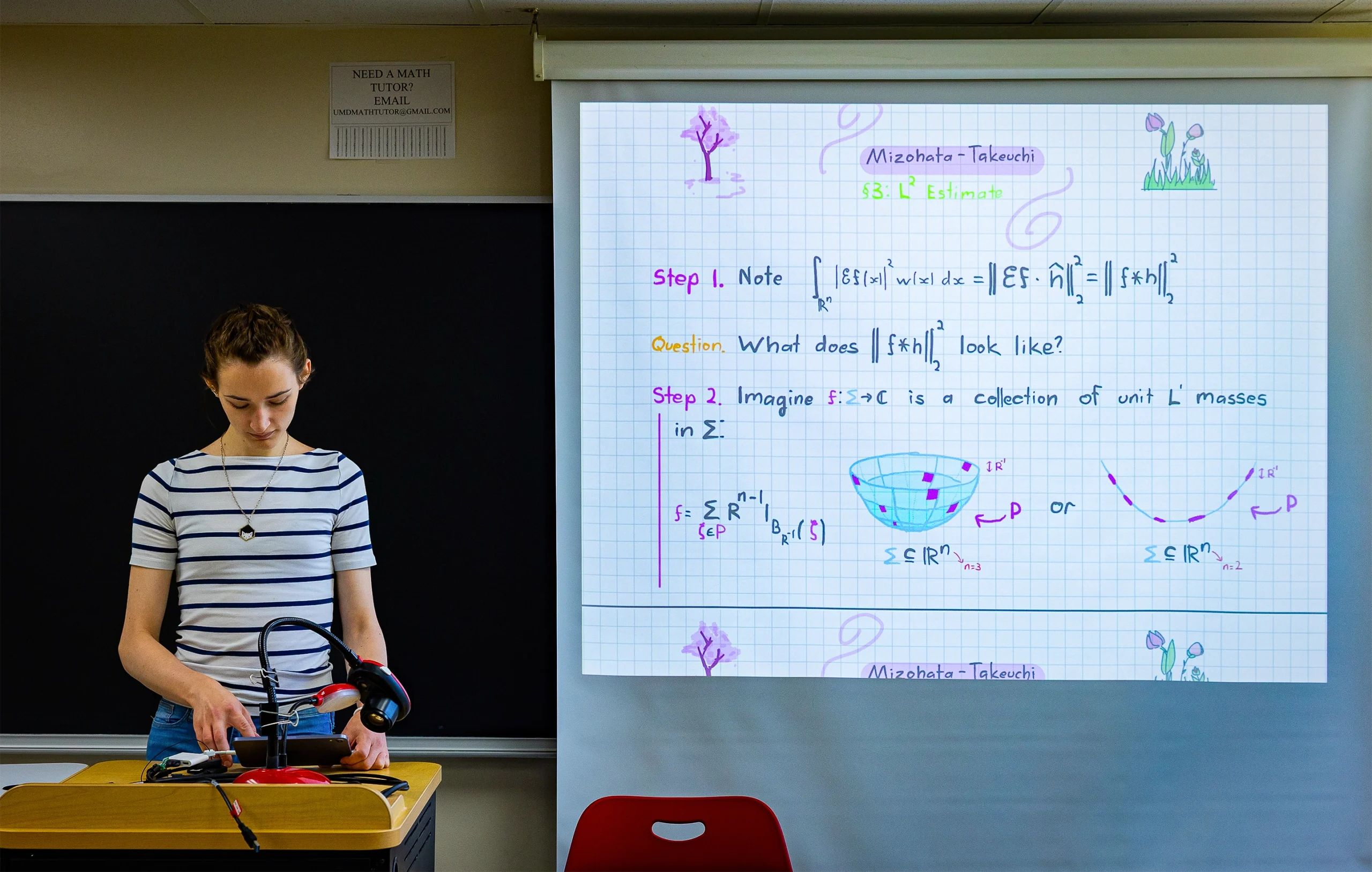 Woman giving a lecture.