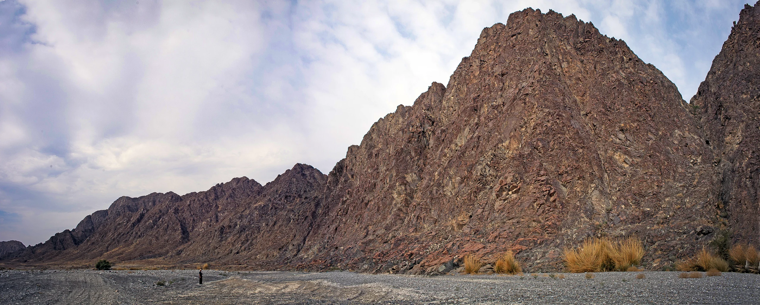A craggy ridge of ophiolite rock