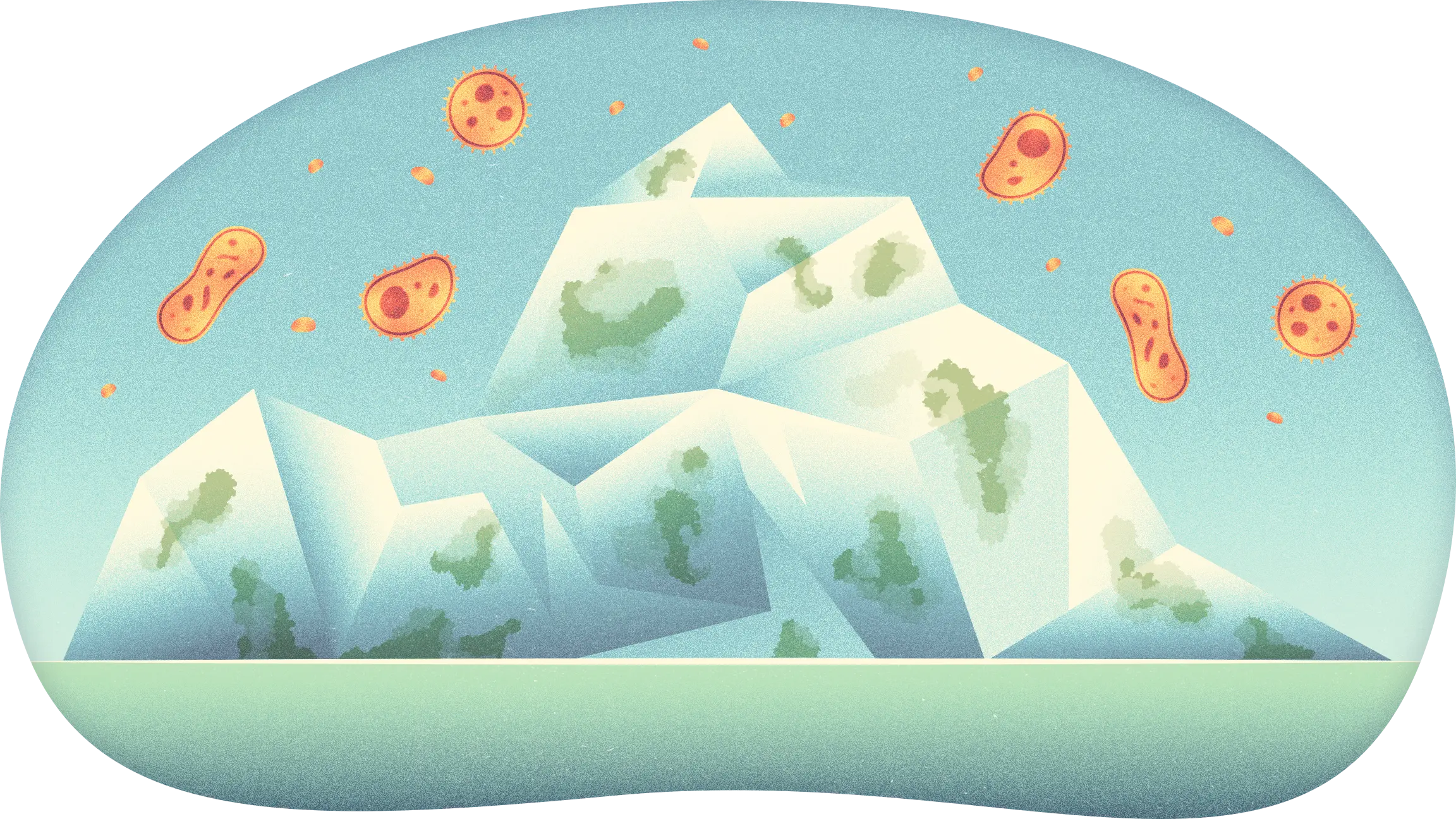 Ice with cells in it