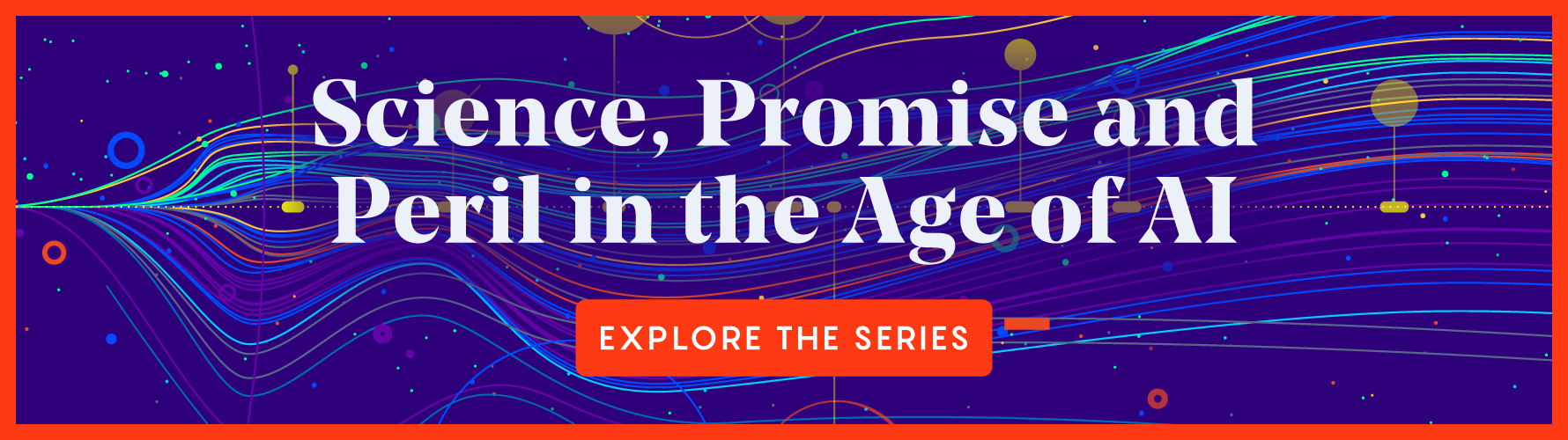 An ad for the Quanta Magazine series "Science, Promise and Peril in the Age of AI"