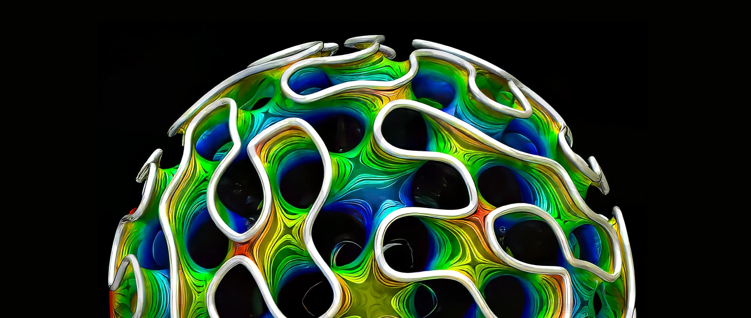 A complicated surface that looks like a loofah.