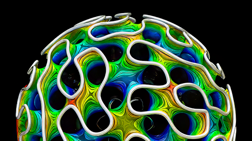 A complicated surface that looks like a loofah.