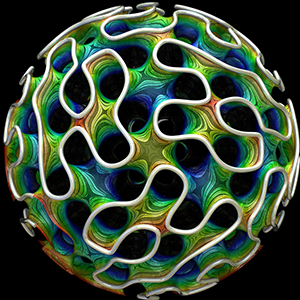 A complicated surface that looks like a loofah.