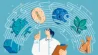 An illustration shows a scientist standing beneath a spectrum of life — including a rock (not alive), virus, cell and cat.