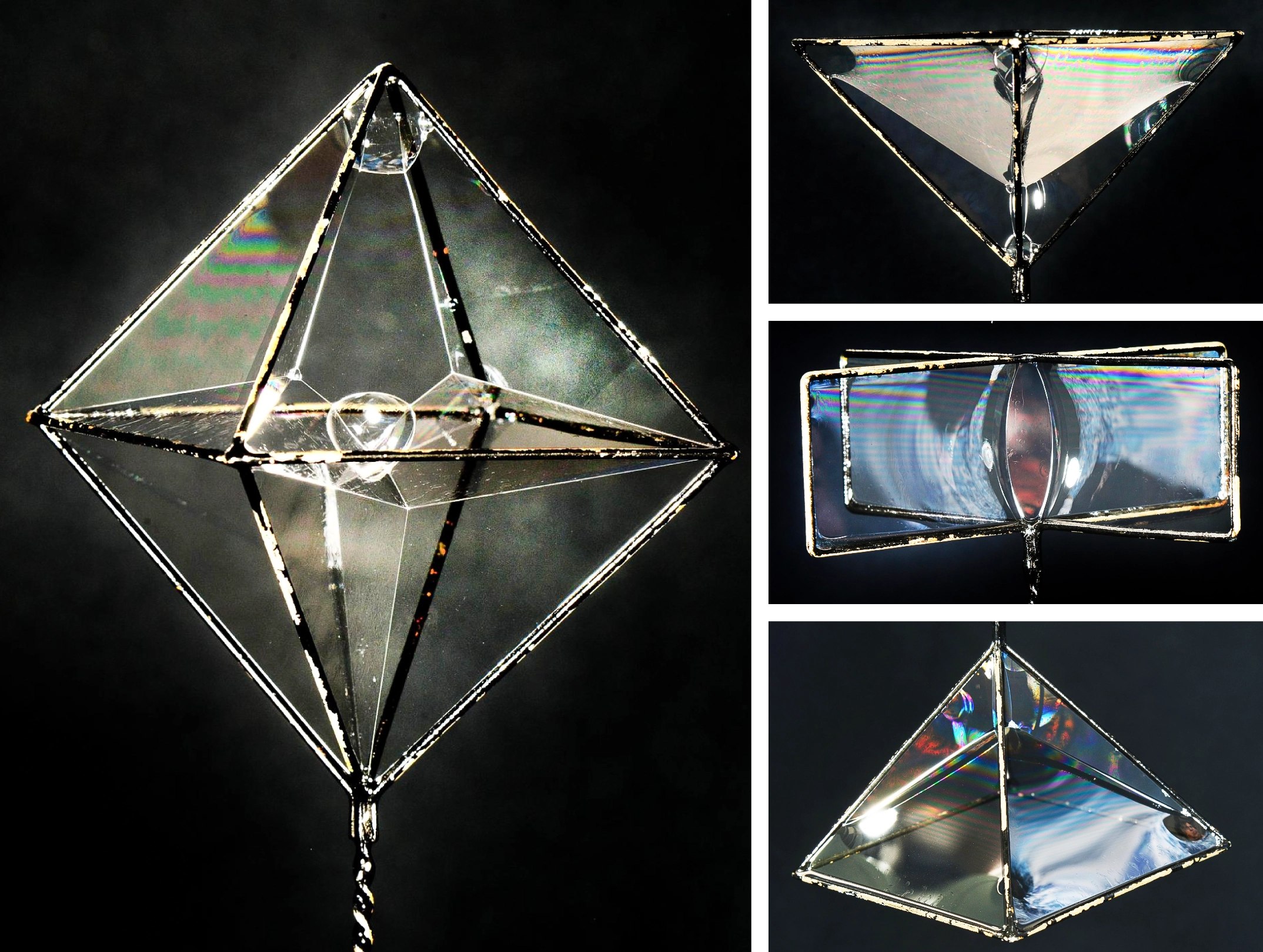 Four photos of soap films.