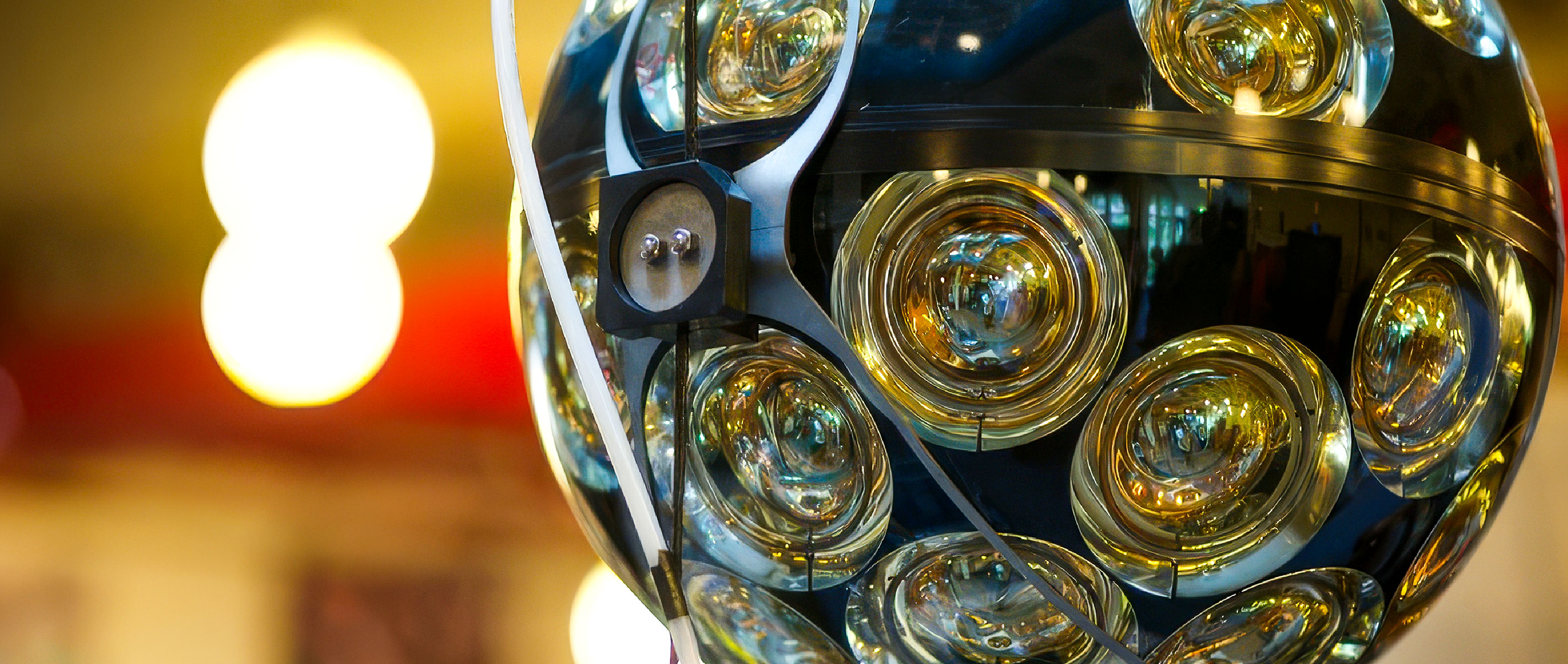 a spherical glass vessel containing photomultiplier tubes