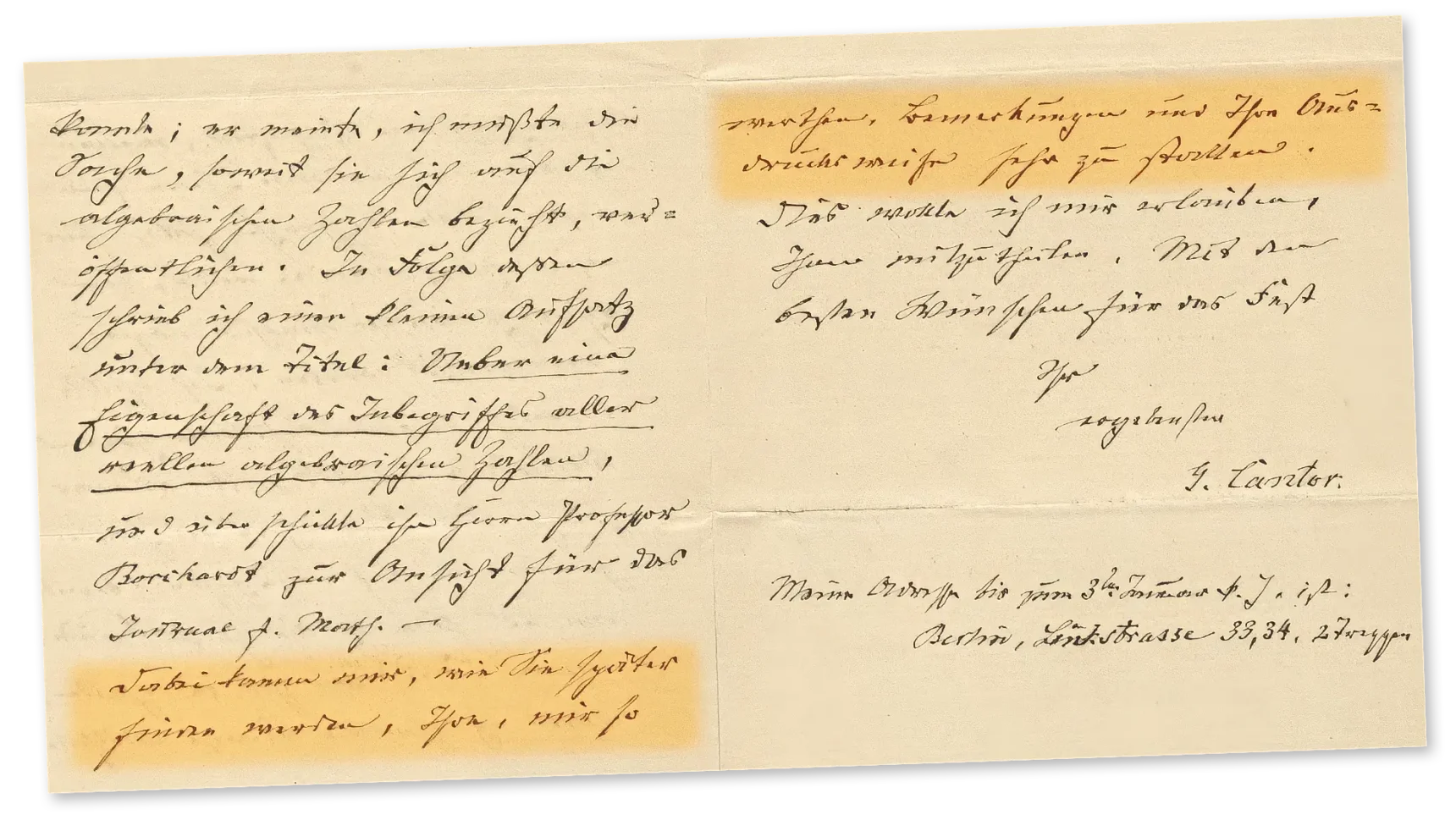 A highlighted letter 