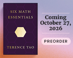 A Quanta Books ad displaying the book "Six Math Essentials" by Terry Tao