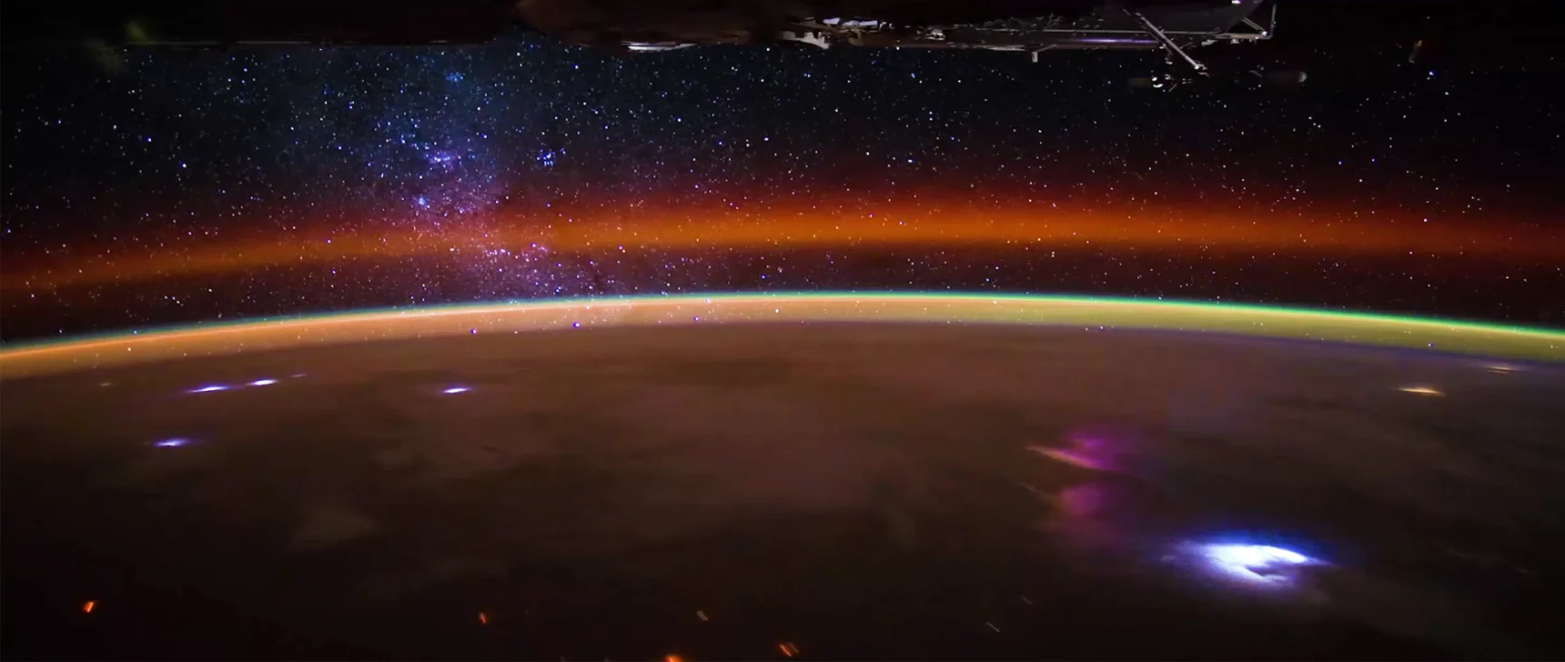 A view of lightning storms from space
