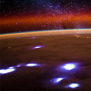 A view of lightning storms from space