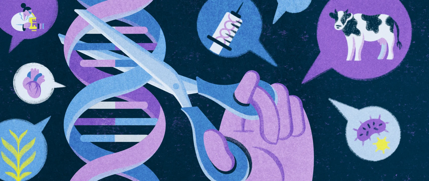 scissors cutting a dna strand