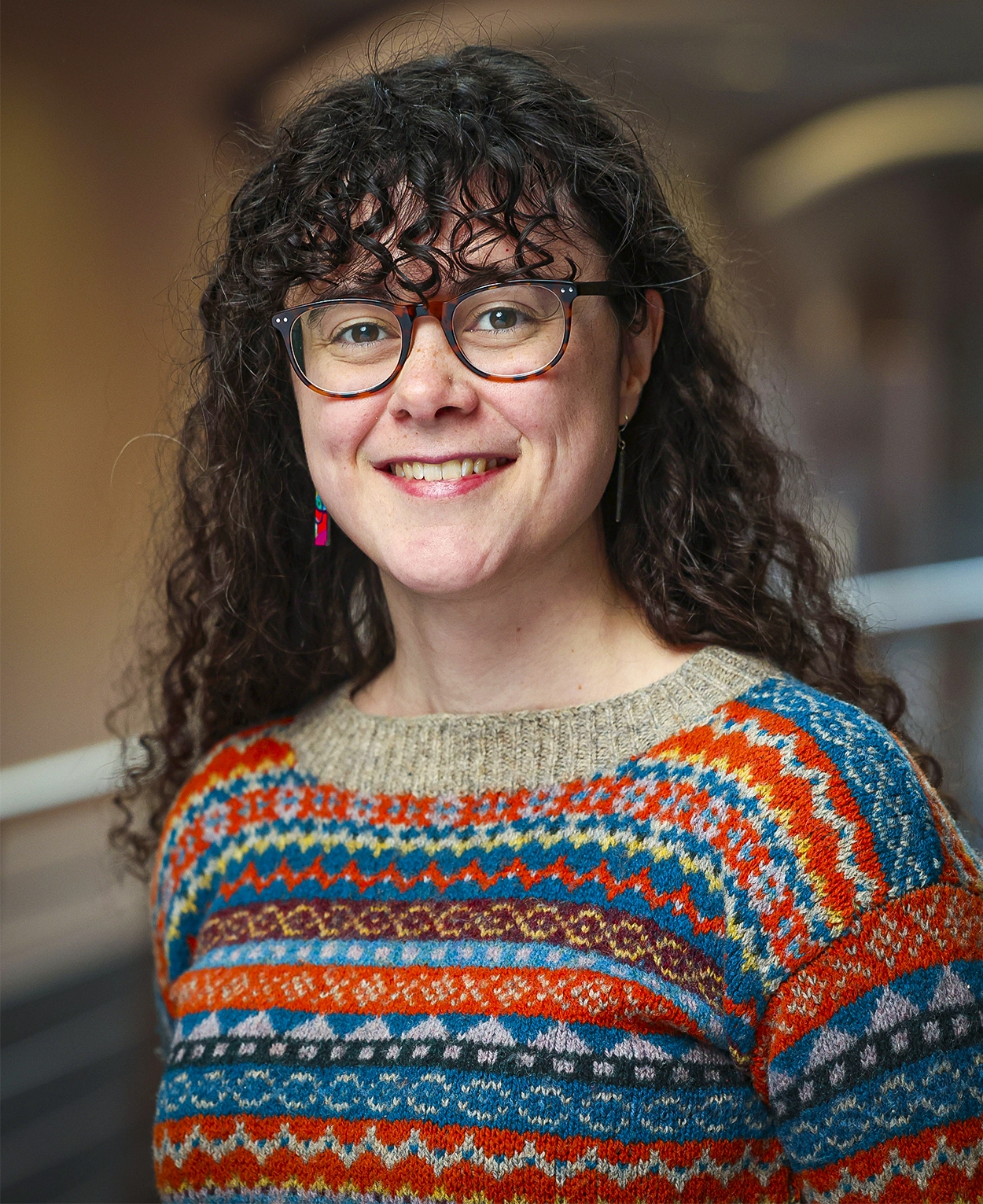 Woman smiling.