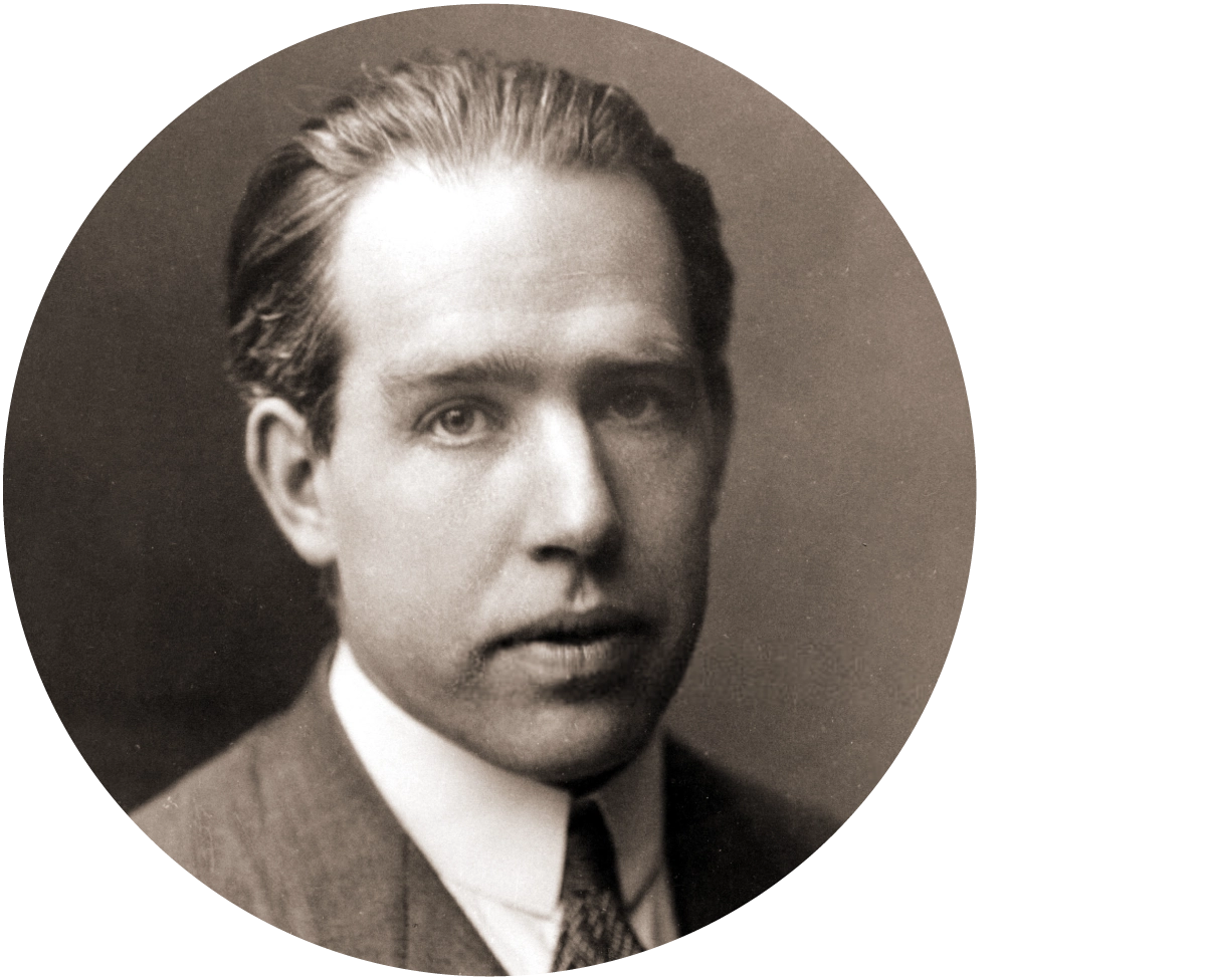 Black and white portrait of Niels Bohr